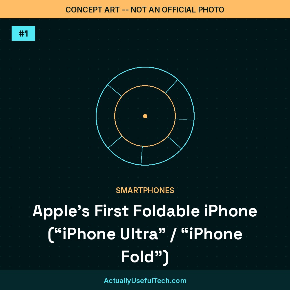 Concept art, not an official photo: Apple's First Foldable iPhone (“iPhone Ultra” / “iPhone Fold”)