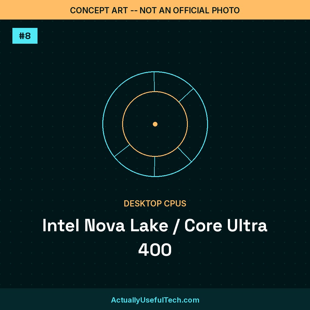 Concept art, not an official photo: Intel Nova Lake / Core Ultra 400